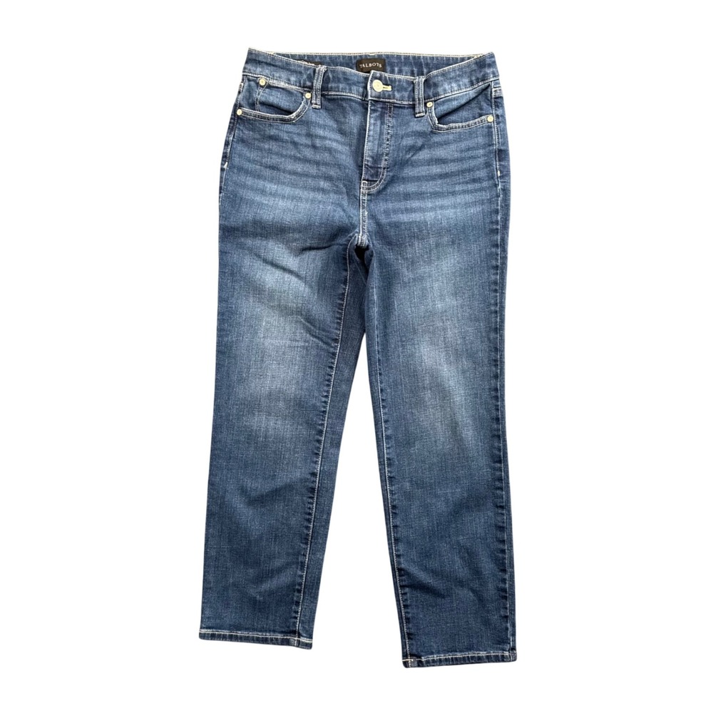 Talbots Straight Crop Jeans Women 4 (28x25) Stretch Denim Minimalist Capsule